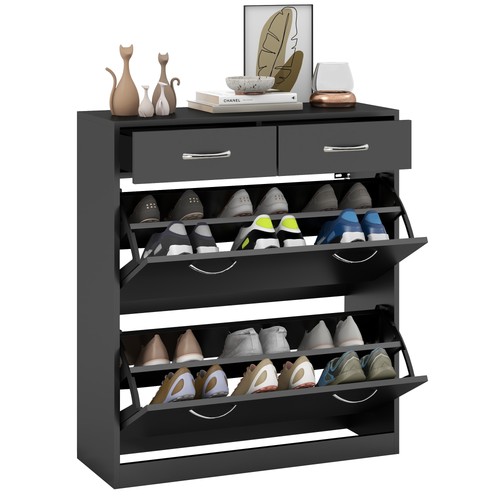 Homcom slim shoe cabinet - shoe,