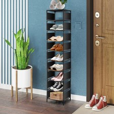 10 Tier Narrow Shoe Rack Metal