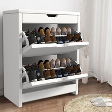 Heavy-Duty White 2-Drawer Shoe